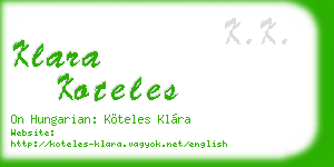klara koteles business card