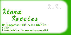klara koteles business card